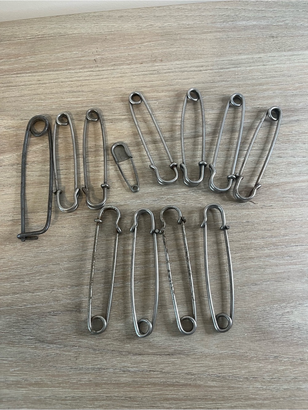 Assorted Vintage Metal Safety Pins - Silver Tone